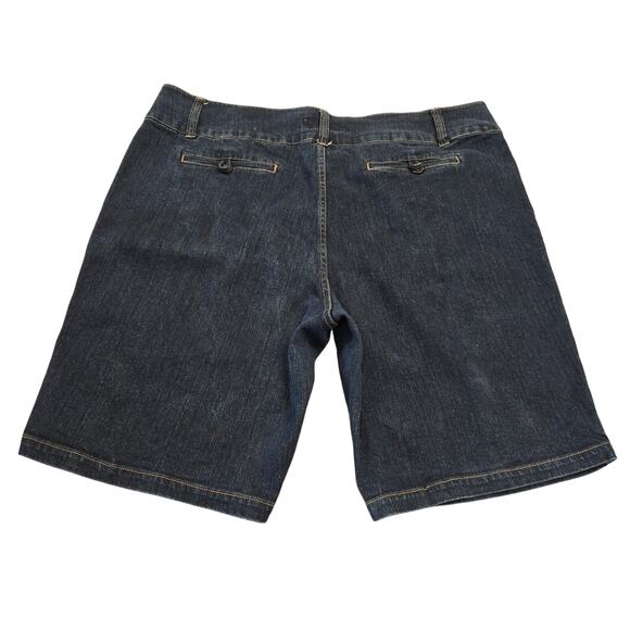 Goddess Womens Size 24 Denim Shorts Bermuda Dark Wash Stretch Beach Vacation - Picture 4 of 16